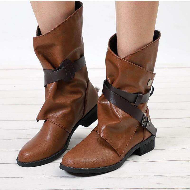 Stylish Luxury Low Heel Fall Boots - MaviGadget