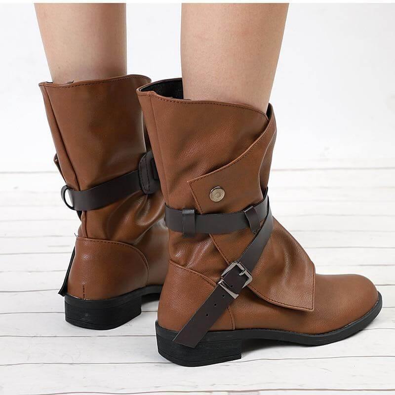 Stylish Luxury Low Heel Fall Boots - MaviGadget