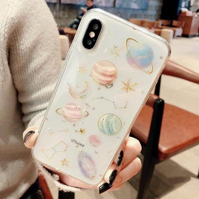 Cute Soft Clear Universe Planet Iphone Cases - MaviGadget