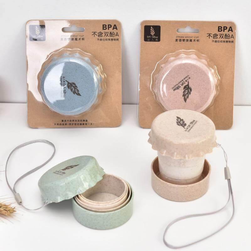 Environment-friendly Portable Wheat Plastic Foldable To go Cup - MaviGadget