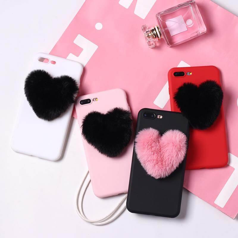 Fluffy Lover Heart Cute Iphone Cases - MaviGadget