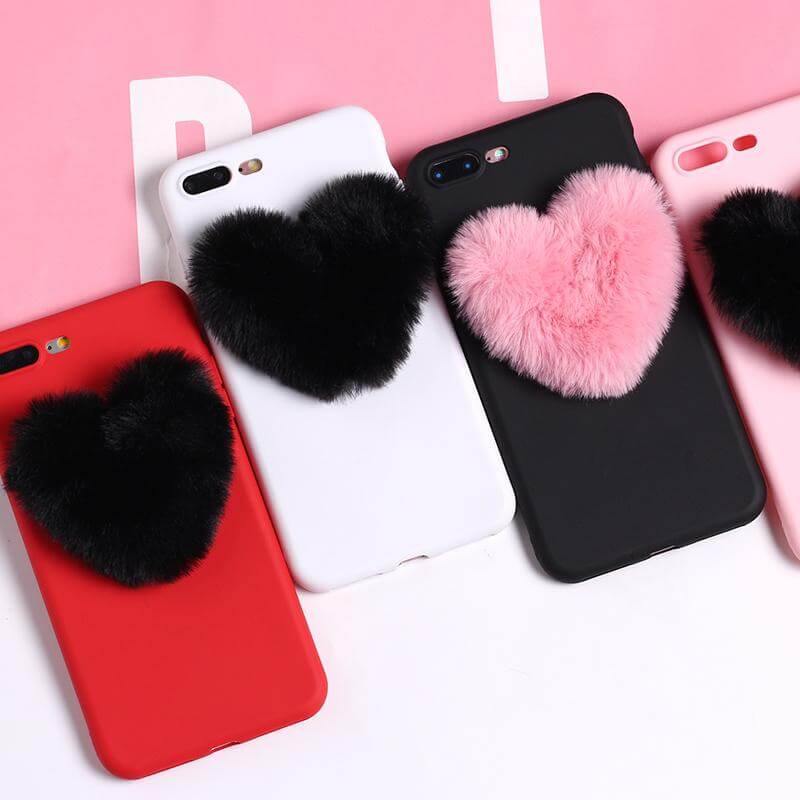 Fluffy Lover Heart Cute Iphone Cases - MaviGadget
