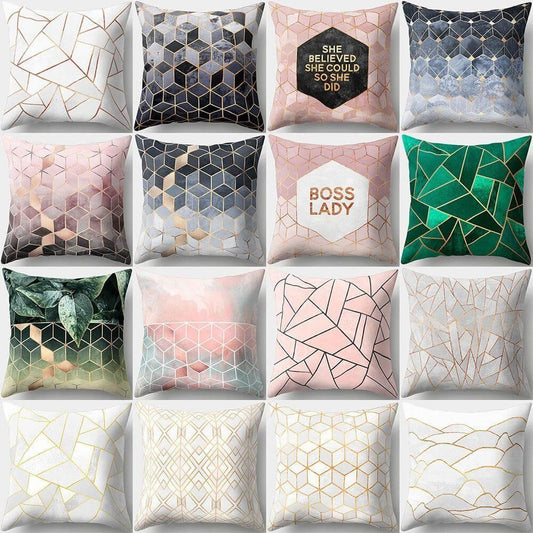 Square Decorative Geometric Striped Pillow Cases - MaviGadget