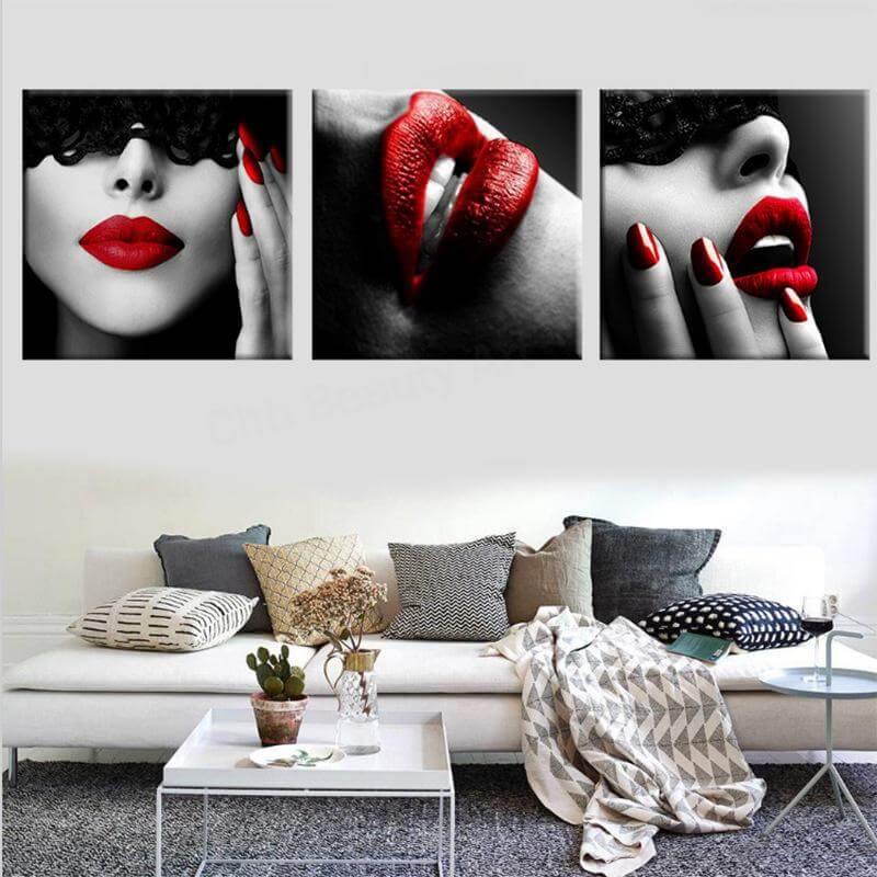 Sexy Red Lips Nails Art Posters - MaviGadget