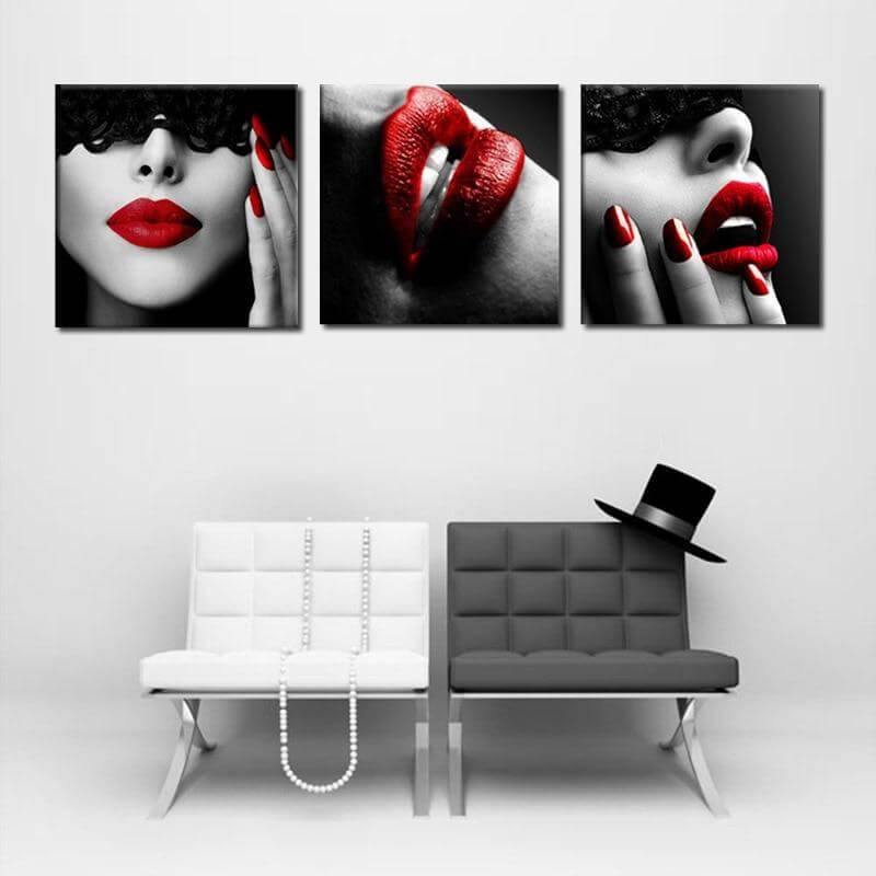 Sexy Red Lips Nails Art Posters - MaviGadget