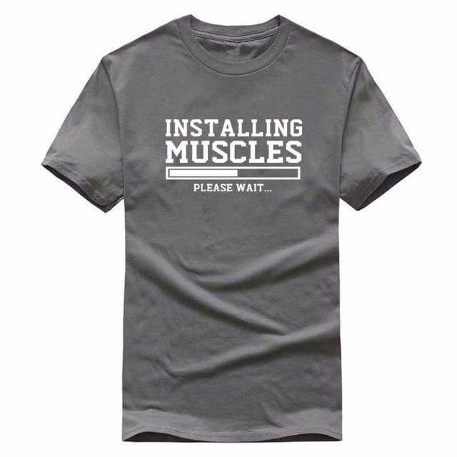 Installing Muscles Funny T-shirt - MaviGadget