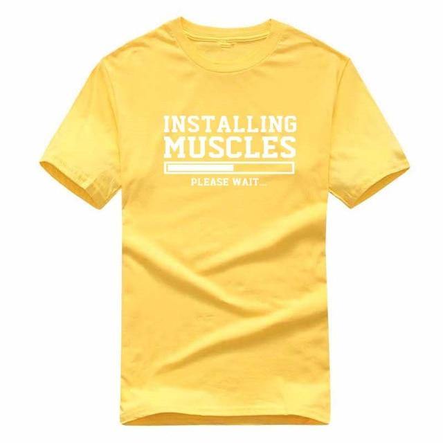 Installing Muscles Funny T-shirt - MaviGadget