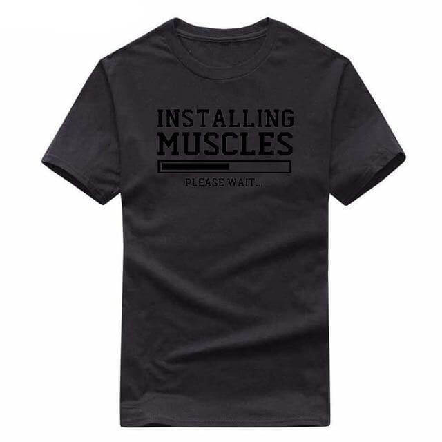 Installing Muscles Funny T-shirt - MaviGadget