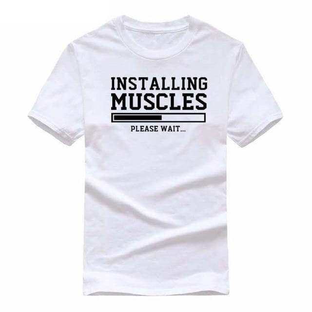 Installing Muscles Funny T-shirt - MaviGadget