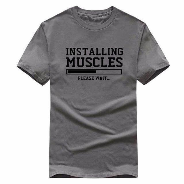 Installing Muscles Funny T-shirt - MaviGadget