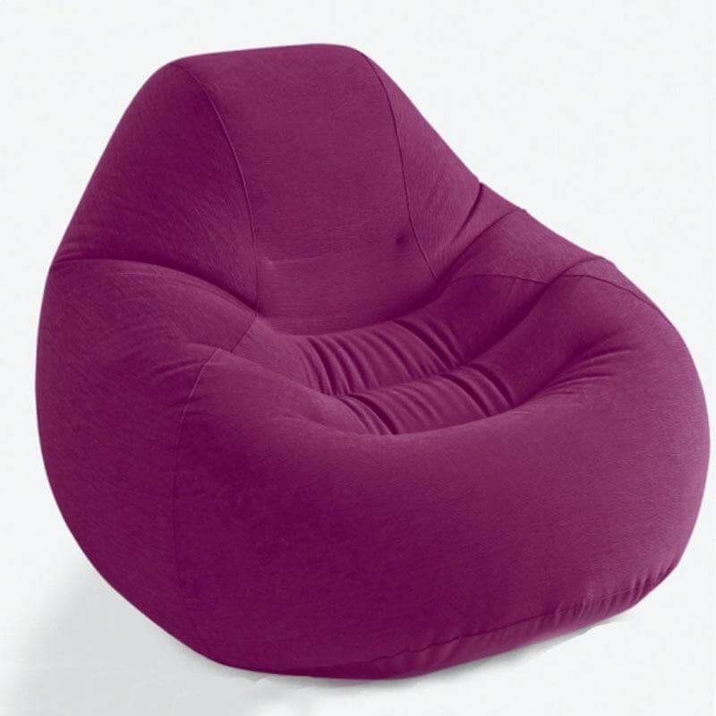 Flocking Single Lazy Inflatable Sofa Lounge Chair With Foot Pump - MaviGadget