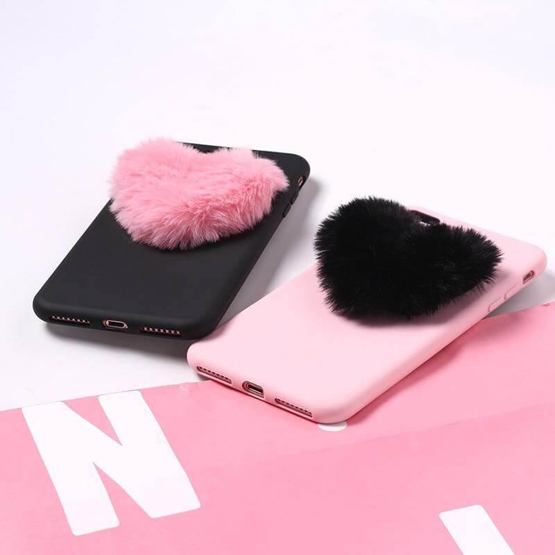 Fluffy Lover Heart Cute Iphone Cases - MaviGadget