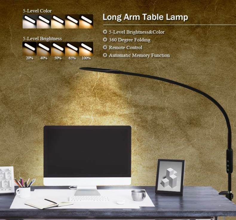 Table Clip Led Desk Lamp with Remote Control - MaviGadget