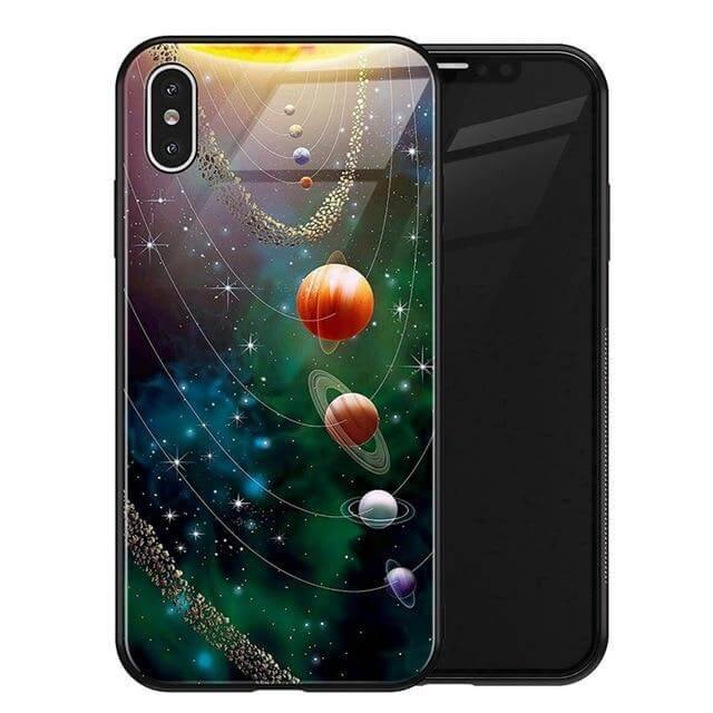 Luxury Space Silicone Glass Anti Slip Iphone Cases - MaviGadget