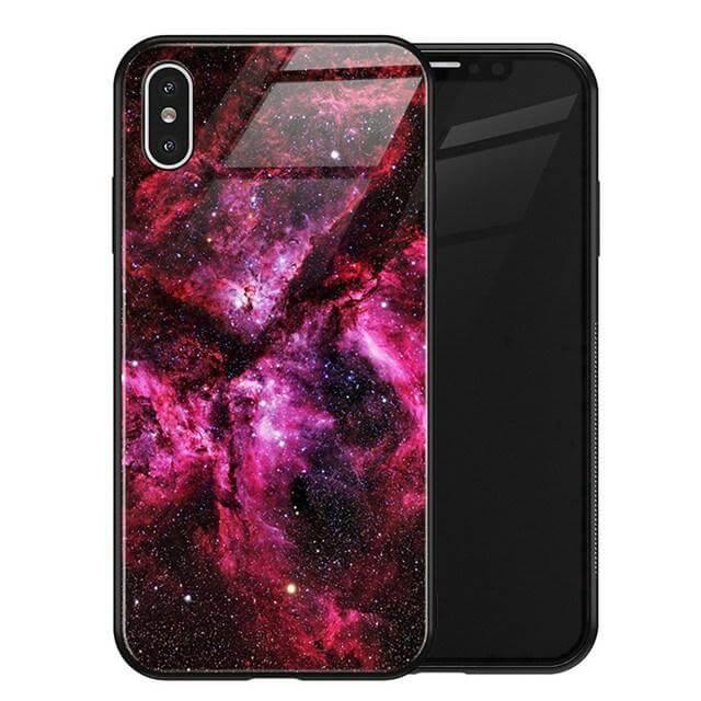 Luxury Space Silicone Glass Anti Slip Iphone Cases - MaviGadget