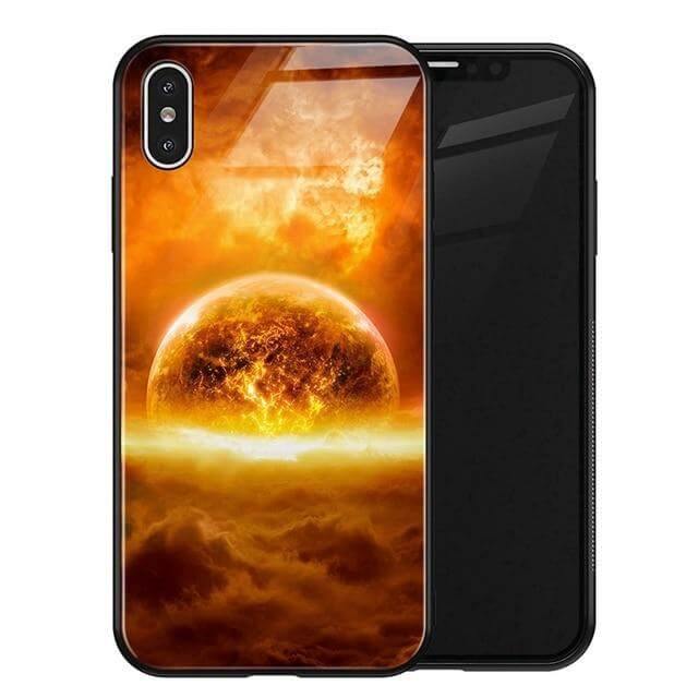 Luxury Space Silicone Glass Anti Slip Iphone Cases - MaviGadget