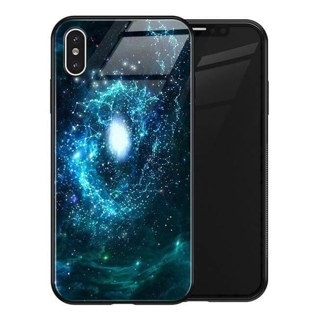 Luxury Space Silicone Glass Anti Slip Iphone Cases - MaviGadget