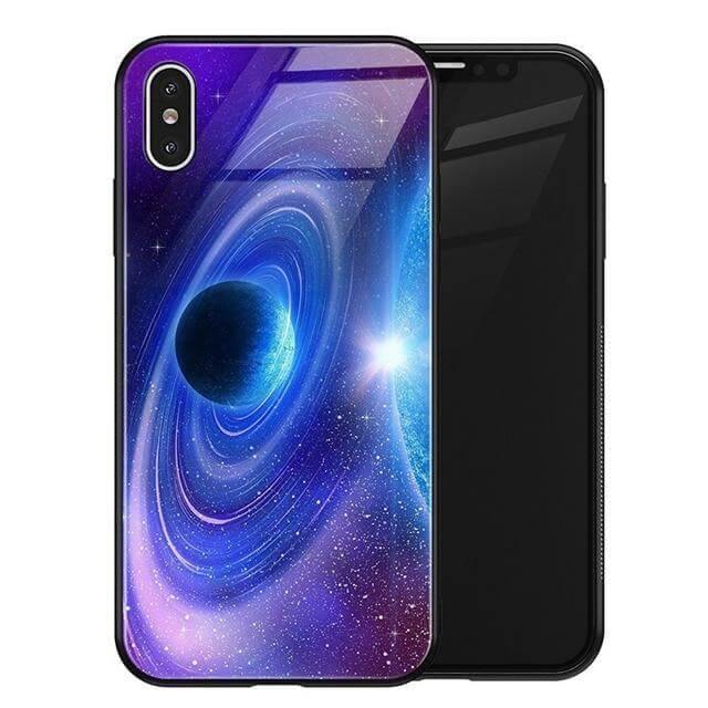 Luxury Space Silicone Glass Anti Slip Iphone Cases - MaviGadget