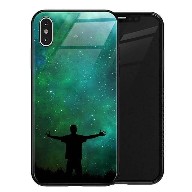Luxury Space Silicone Glass Anti Slip Iphone Cases - MaviGadget