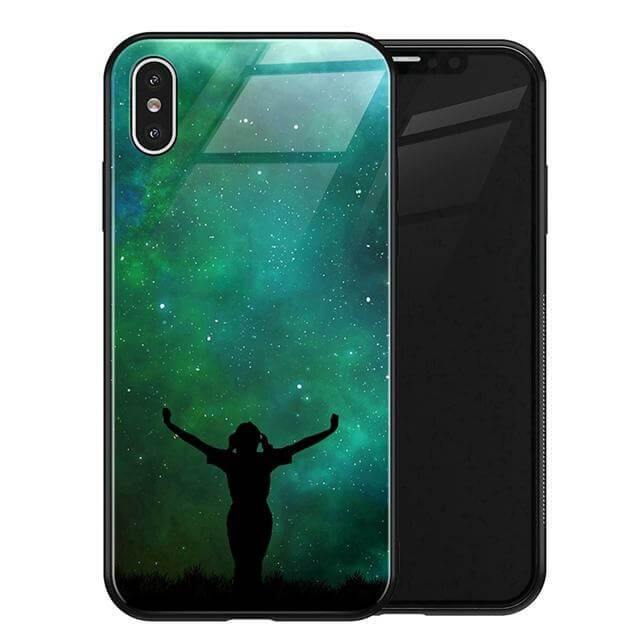 Luxury Space Silicone Glass Anti Slip Iphone Cases - MaviGadget