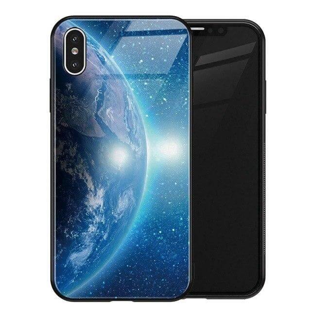 Luxury Space Silicone Glass Anti Slip Iphone Cases - MaviGadget