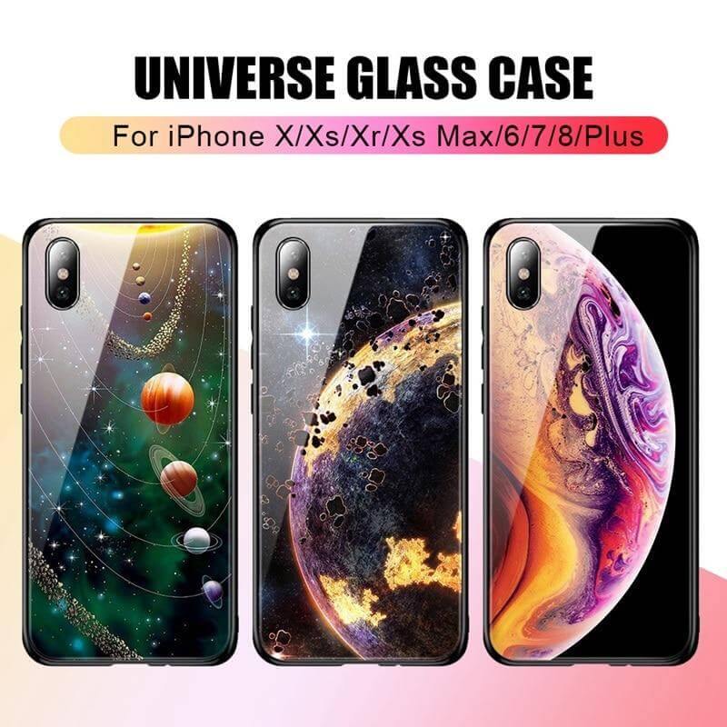 Luxury Space Silicone Glass Anti Slip Iphone Cases - MaviGadget