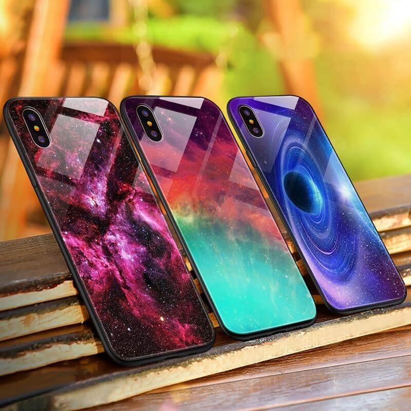 Luxury Space Silicone Glass Anti Slip Iphone Cases - MaviGadget