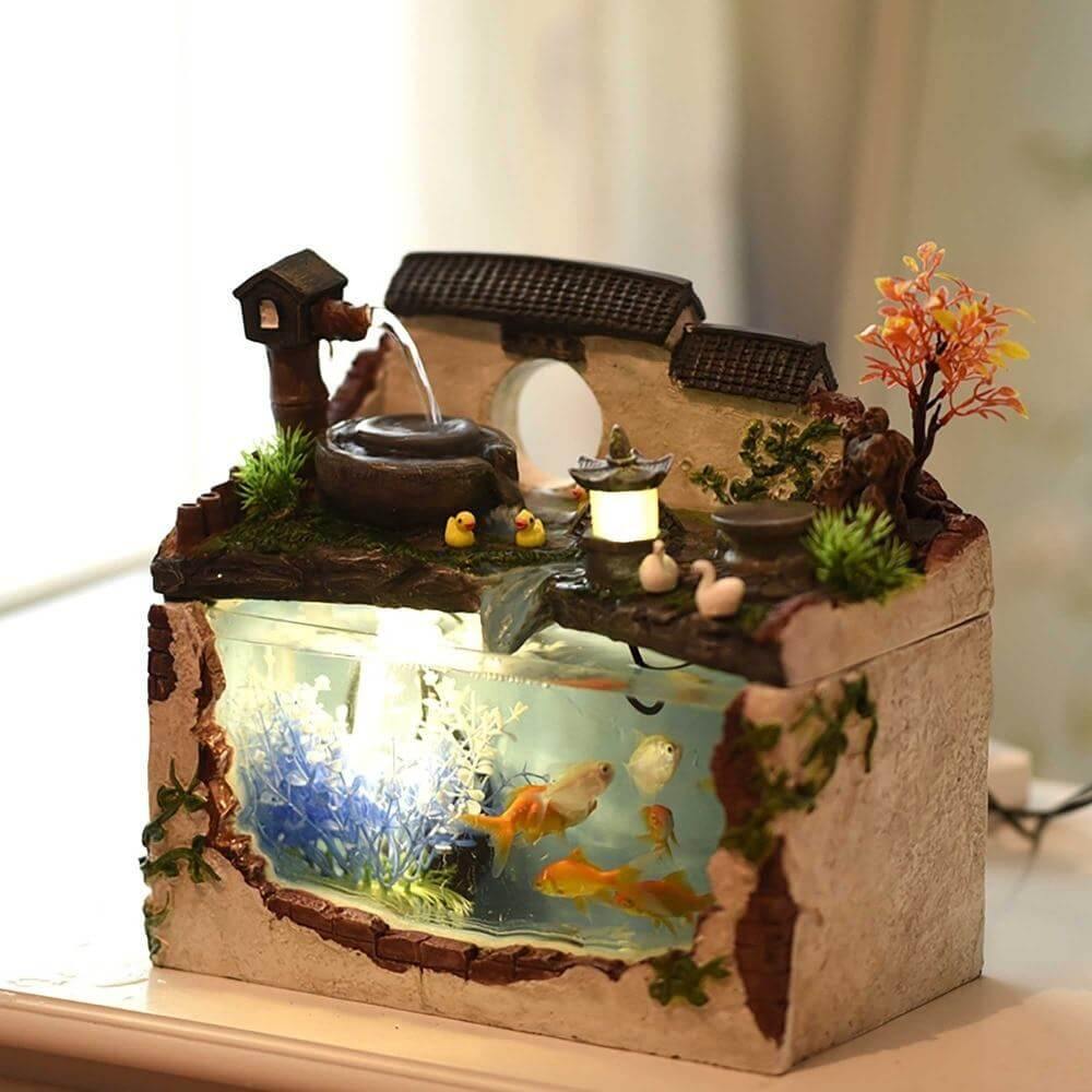 Tropical Fish Aquarium with Fountain - MaviGadget