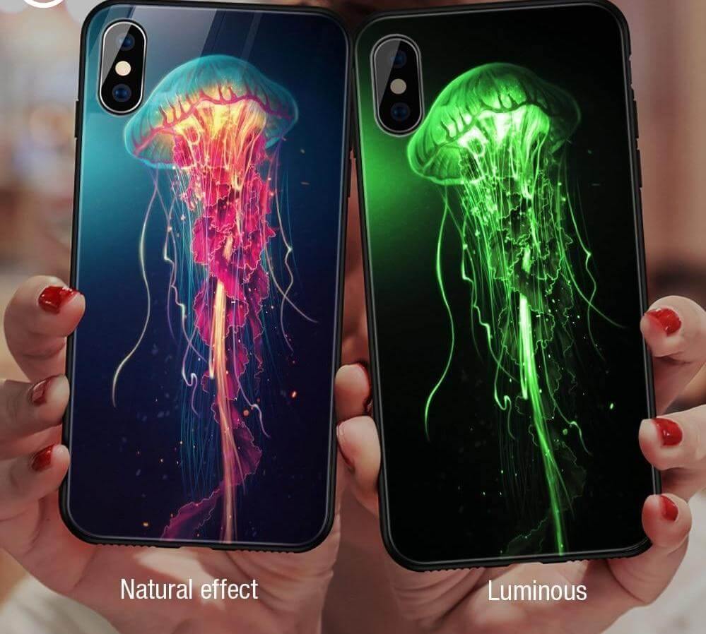 Iphone Luminous Cute Luxury Anti Scratch Glass Case - MaviGadget