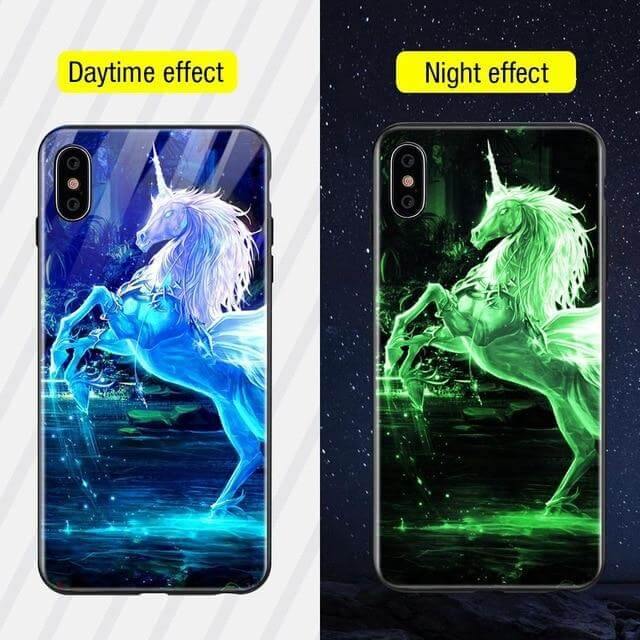Iphone Luminous Cute Luxury Anti Scratch Glass Case - MaviGadget