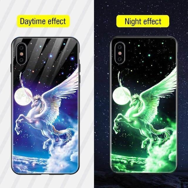 Iphone Luminous Cute Luxury Anti Scratch Glass Case - MaviGadget