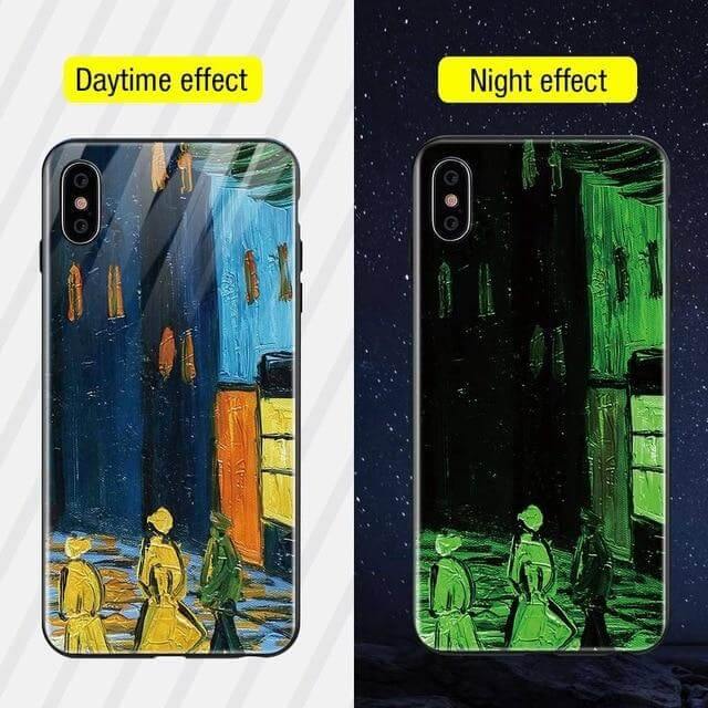 Iphone Luminous Cute Luxury Anti Scratch Glass Case - MaviGadget