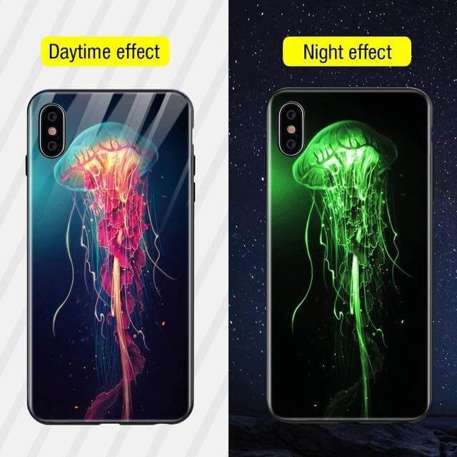 Iphone Luminous Cute Luxury Anti Scratch Glass Case - MaviGadget