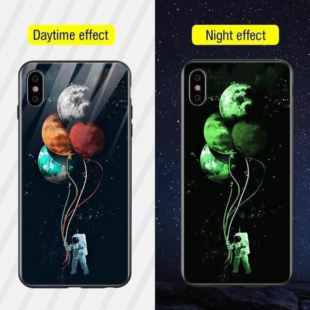 Iphone Luminous Cute Luxury Anti Scratch Glass Case - MaviGadget