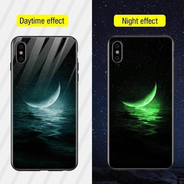 Iphone Luminous Cute Luxury Anti Scratch Glass Case - MaviGadget