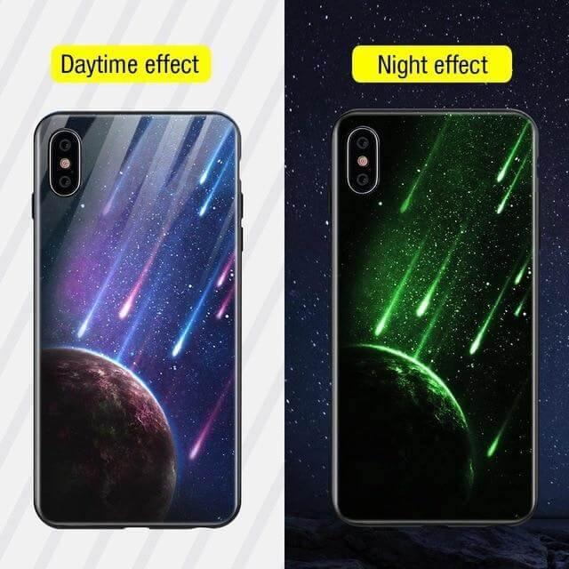 Iphone Luminous Cute Luxury Anti Scratch Glass Case - MaviGadget