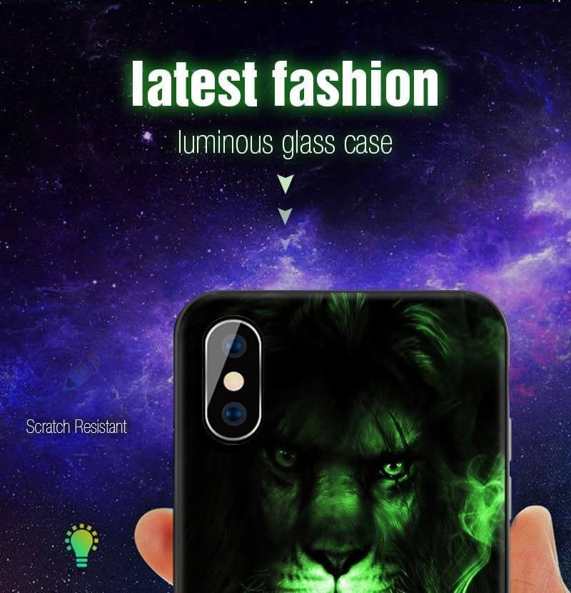 Iphone Luminous Cute Luxury Anti Scratch Glass Case - MaviGadget