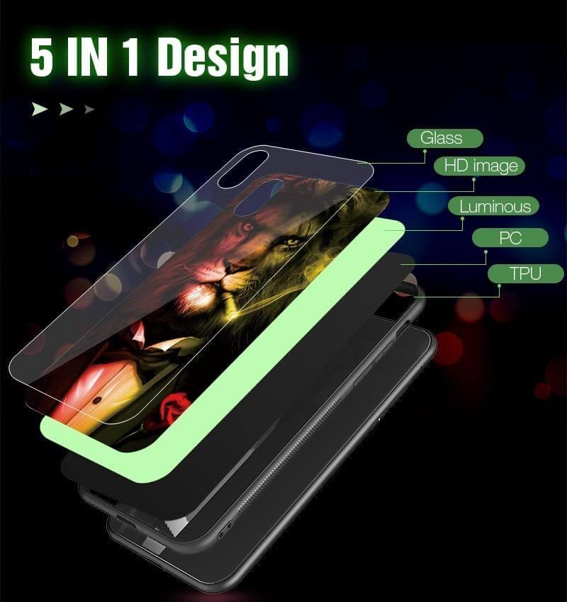 Iphone Luminous Cute Luxury Anti Scratch Glass Case - MaviGadget