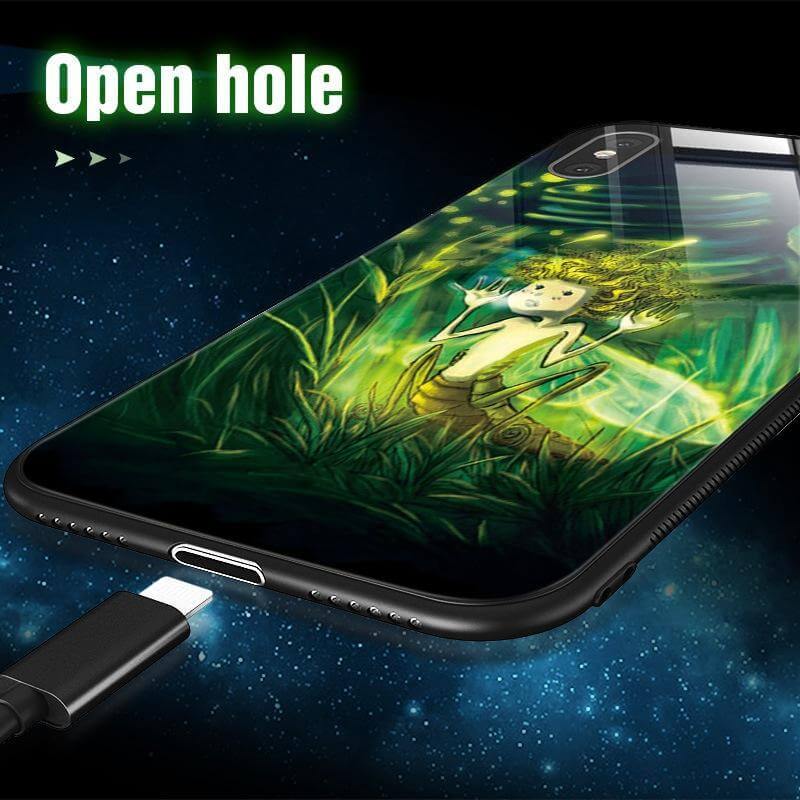Iphone Luminous Cute Luxury Anti Scratch Glass Case - MaviGadget