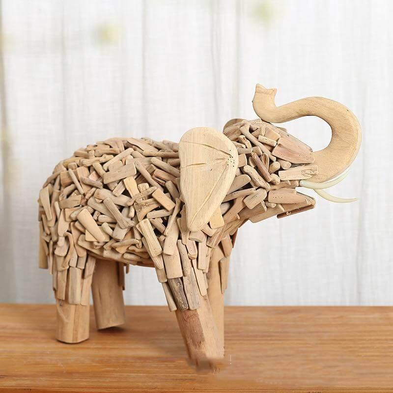 Creative Handmade Asian Style Wooden Elephant - MaviGadget