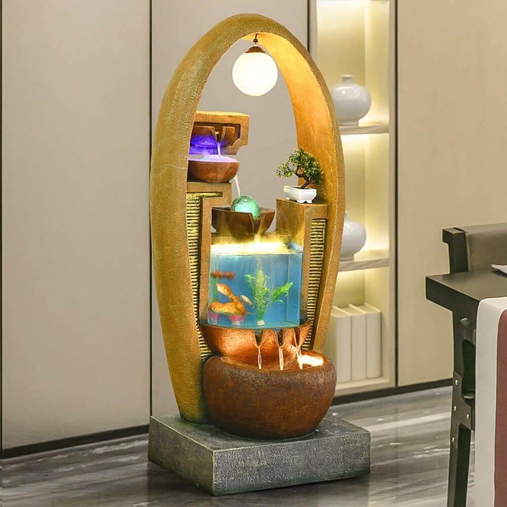 European Style Creative Fish Tank Decoration with Led Chandelier - MaviGadget