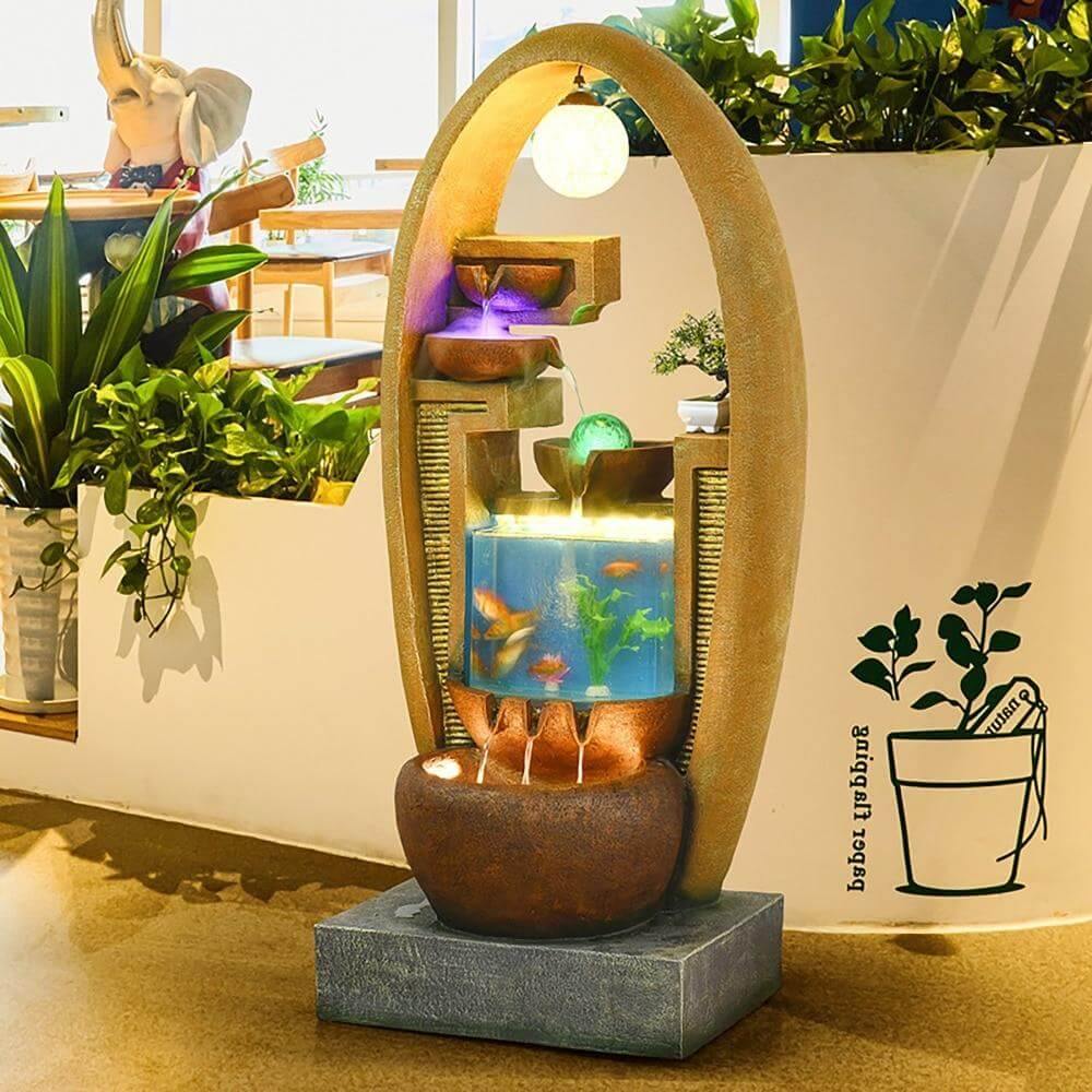 European Style Creative Fish Tank Decoration with Led Chandelier - MaviGadget