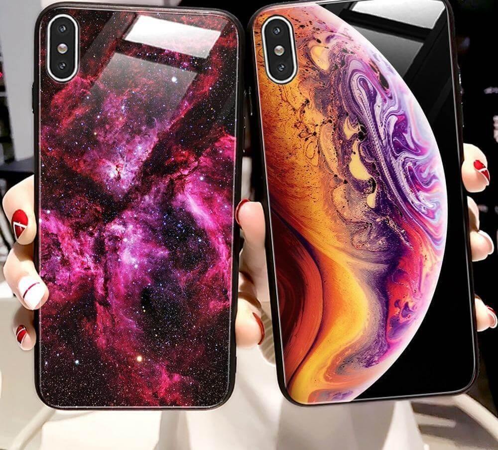 Luxury Space Silicone Glass Anti Slip Iphone Cases - MaviGadget
