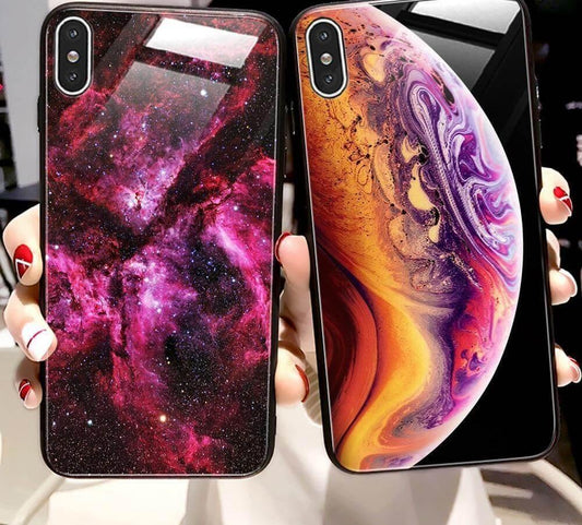 Luxury Space Silicone Glass Anti Slip Iphone Cases - MaviGadget
