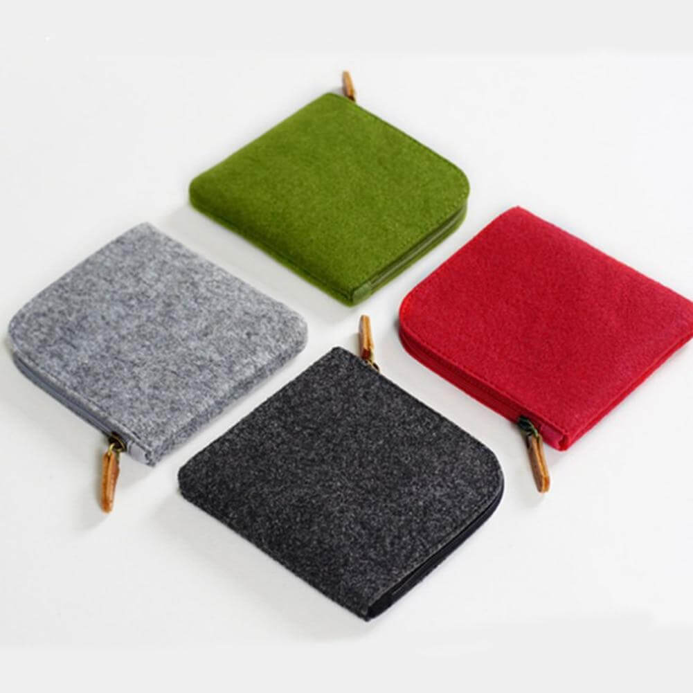 Felt Simple Zip Wallet - MaviGadget