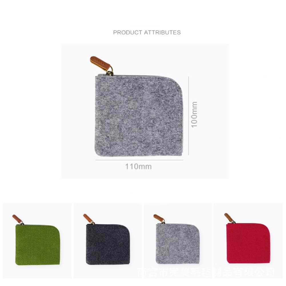 Felt Simple Zip Wallet - MaviGadget