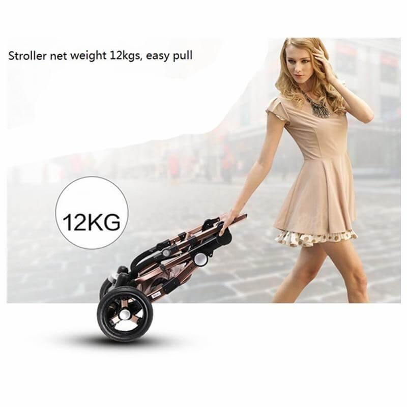 Luxury 3 in 1 Portable Higher Land-scape Carriage Foldable Baby Stroller - MaviGadget