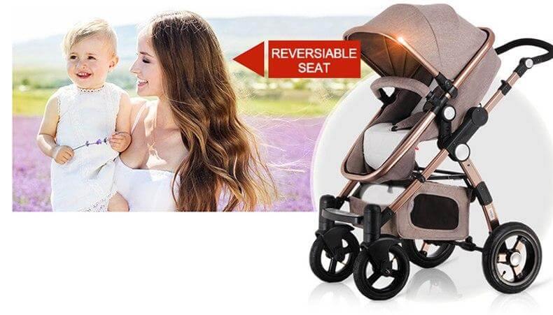 Luxury 3 in 1 Portable Higher Land-scape Carriage Foldable Baby Stroller - MaviGadget