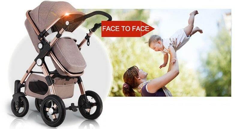 Luxury 3 in 1 Portable Higher Land-scape Carriage Foldable Baby Stroller - MaviGadget