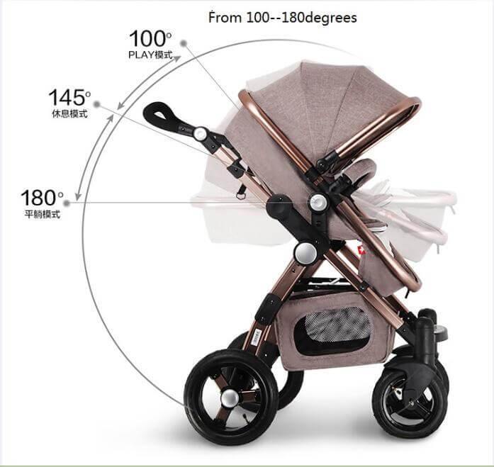 Luxury 3 in 1 Portable Higher Land-scape Carriage Foldable Baby Stroller - MaviGadget